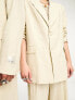 Фото #4 товара IIQUAL unisex linen blazer co-ord in cream