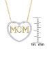 Фото #3 товара Macy's diamond Accent Gold-plated Mom Heart Pendant Necklace