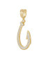 ფოტო #2 პროდუქტის Men's Diamond Fish Hook Pendant (1/4 ct. t.w.) in 14K Gold-Plated Sterling Silver