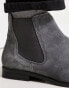 ASOS DESIGN chelsea boots in grey suede with black sole