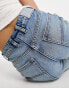 Фото #4 товара COLLUSION baggy denim skater short in light blue