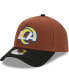 Фото #4 товара Men's Brown, Black Los Angeles Rams Harvest A-Frame Super Bowl LVI 9FORTY Adjustable Hat