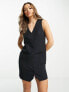 Фото #4 товара ASOS DESIGN sleeveless button through waistcoat dress in black