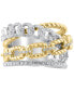 ფოტო #3 პროდუქტის EFFY® Diamond & Rope Chain Openwork Statement Ring (5/8 ct. t.w.) in 14k White and Yellow Gold