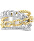 EFFY® Diamond & Rope Chain Openwork Statement Ring (5/8 ct. t.w.) in 14k White and Yellow Gold