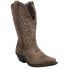 Laredo Access Goat Embroidered Snip Toe Cowboy Womens Brown Dress Boots 51079