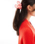 Фото #4 товара ASOS DESIGN oversized scrunchie with contrast stitching in pink