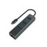 Фото #1 товара USB-C-хаб на 4 порта Savio AK-57 Ethernet (RJ-45) Серый