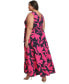 Plus Size Printed Fit & Flare Maxi Dress