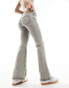 Monki Katsumi low rise flared leg jeans in beige tint Beige Tönung, W32 - фото #6