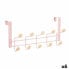 Door Coat Rack Pink Wood Metal 35 x 17 x 15 cm (6 Units)