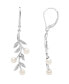 ფოტო #1 პროდუქტის Cultured Freshwater Pearl (4mm) and Diamond (1/20 ct. t.w.) Earrings in Sterling Silver