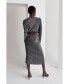 Фото #2 товара Women's Amora Front Twist Sparkle Knit Midi Dress