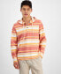 Фото #1 товара Men's Farley Striped Button-Placket Long Sleeve Hoodie, Created for Macy's