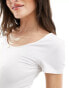 Vero Moda soft scoop neck t-shirt in white