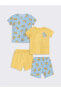 Фото #2 товара LCW baby Bisiklet Yaka Kısa Kollu Baskılı Şortlu Erkek Bebek Pijama Takımı 2'li