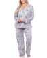 ფოტო #1 პროდუქტის Plus Size Long Sleeve Floral Pajama Set, 2-Piece