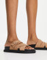 Фото #8 товара schuh Tamara cross strap flat sandals in tan