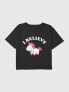 Фото #1 товара Kids Minions Fluffy Unicorn Graphic Boxy Crop Tee