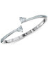 Фото #1 товара Silver-Tone Crystal Heart Bangle Bracelet