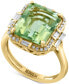 ფოტო #1 პროდუქტის EFFY® Green Quartz (5-1/3 ct. t.w.) & Diamond (1/3 ct. t.w.) Halo Ring in 14k Gold