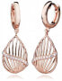 Серьги розового золота с цирконами Silver Cat SC427 clear, pink gold - фото #1