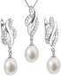 Luxury silver set with genuine pearls Pavon 29021.1