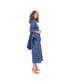 ფოტო #3 პროდუქტის Women's Hi-Lo Handkerchief Hem Printed Stretch Denim Top