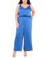 Plus Size Cinched Waist Wide Leg Jumpsuit