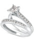 ფოტო #1 პროდუქტის Diamond Princess-Cut Channel-Set Bridal Set (1-1/2 ct. t.w.) in 14k White Gold