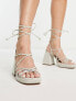 Фото #3 товара MIM Elie heeled strappy sandal in white