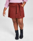 ფოტო #1 პროდუქტის Trendy Plus Size Belted Button-Front Skirt