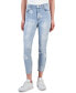 Фото #1 товара Juniors' Printed Mid-Rise Skinny Ankle Jeans, Created for Macy's