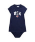 Baby Girls Team USA Cotton T-Shirt Dress & Bloomer Refined Navy, 3 месяца - фото #1