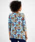 ფოტო #2 პროდუქტის Women's Printed 3/4 Sleeve Jacquard Top, Created for Macy's