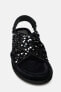 Flat slider sandals with sequins