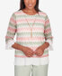 ფოტო #1 პროდუქტის Women's English Garden Zig Zag Texture Top with Necklace