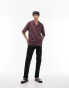 Topman oversized revere button through polo in brown