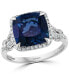 ფოტო #1 პროდუქტის EFFY® London Blue Topaz (5-1/3 ct. t.w.) & Diamond (1/4 ct. t.w.) Statement Ring in 14k White Gold