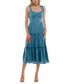 ფოტო #4 პროდუქტის Women's Tied Ruffle Fit & Flare Midi Dress