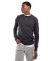 Tommy Hilfiger Crew Neck Flag Embroidery Jumper in Dark Grey