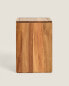 Large wooden square bathroom wastepaper bin