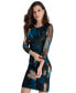 Petite Round-Neck Long-Sleeves Ruched Sheath Dress