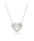 Crystal Mixed Cuts Heart Matrix Pendant Necklace