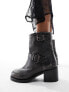 Bronx New Camperos biker ankle boot in black antique