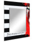 Fashion Square Beveled Wall Mirror on Free Floating Reverse Printed Tempered Art Glass, 36" x 36" x 0.4"