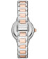 ფოტო #4 პროდუქტის Women's Moon Phase Two-Tone Stainless Steel Bracelet Watch 32mm