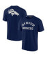 Фото #3 товара Men's and Women's Navy Denver Broncos Super Soft Short Sleeve T-shirt