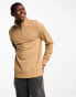 GANT shield logo half zip sweatshirt in khaki tan