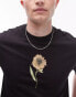 Фото #3 товара Topman oversized fit t-shirt with pressed floral chest print in black